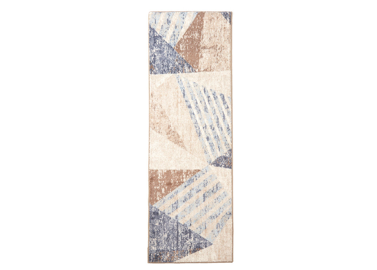 Blue & Brown Modern Angles Runner, (20