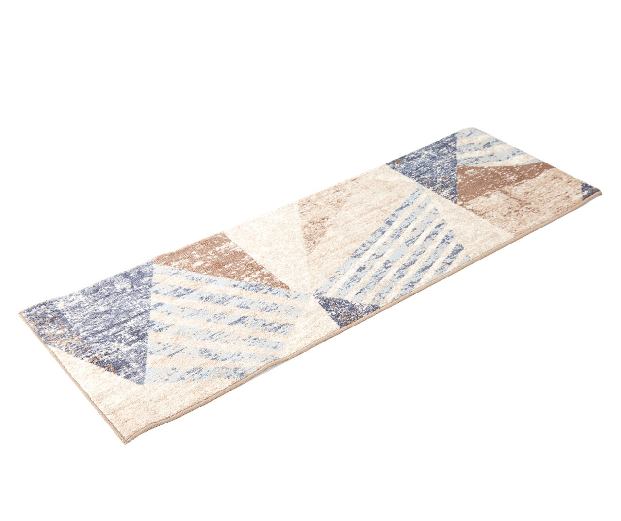 Broyhill Blue & Brown Modern Angles Runner, (20