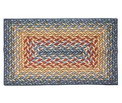 Broyhill Blue & Red Braided Print Accent Rug