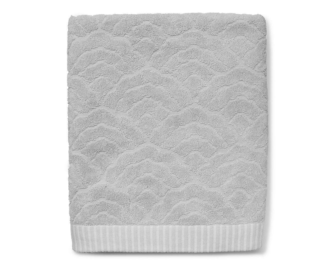 Ultimate Gray Textured Fan Pattern Bath Towel