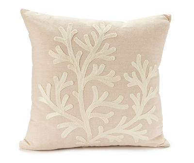 Sandshell & Beige Reef Square Throw Pillow