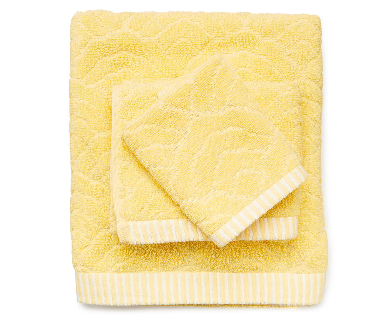 Odor Resistant Textured Bath Towel Set - 6-Pieces, Yellow