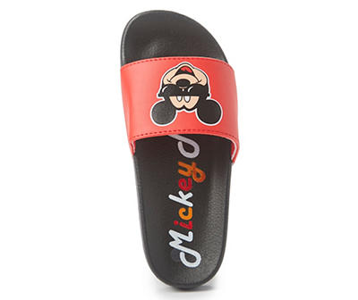 Mickey Mouse Kids' Red & Black Mickey Sunnies Slide