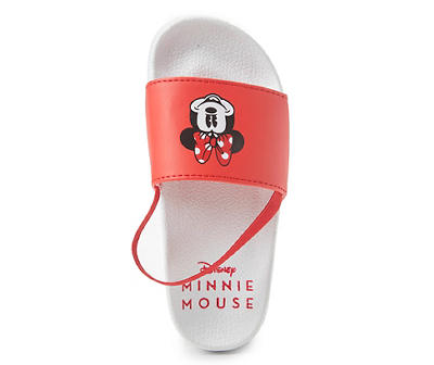 Minnie Mouse Toddler Red & White Minnie Heel-Strap Slide