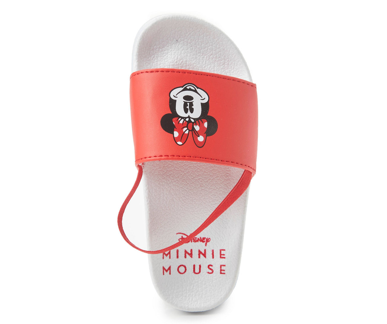 Toddler 7/8 Red & White Minnie Heel-Strap Slide