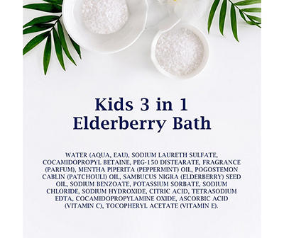 Kids Elderberry 3-in-1 Bubble Bath, Body Wash & Shampoo, 20 Oz.