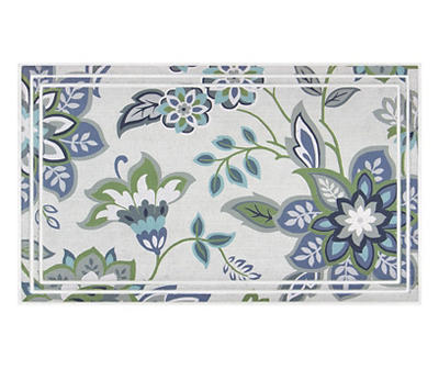 Gray & Blue Florabella Doormat, (18" x 30")