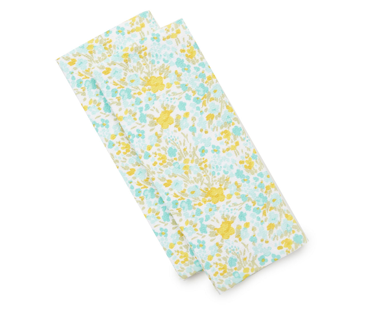 Martha Stewart Everyday Aqua & Yellow Flower Field Kitchen Towel
