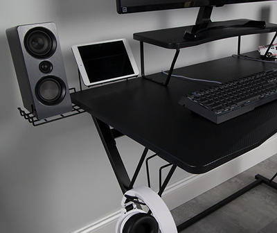 Black Carbon Fiber Z-Leg Gaming Desk