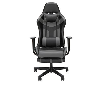 Essentials by OFM Faux Leather Racing Gaming Chair with Footrest