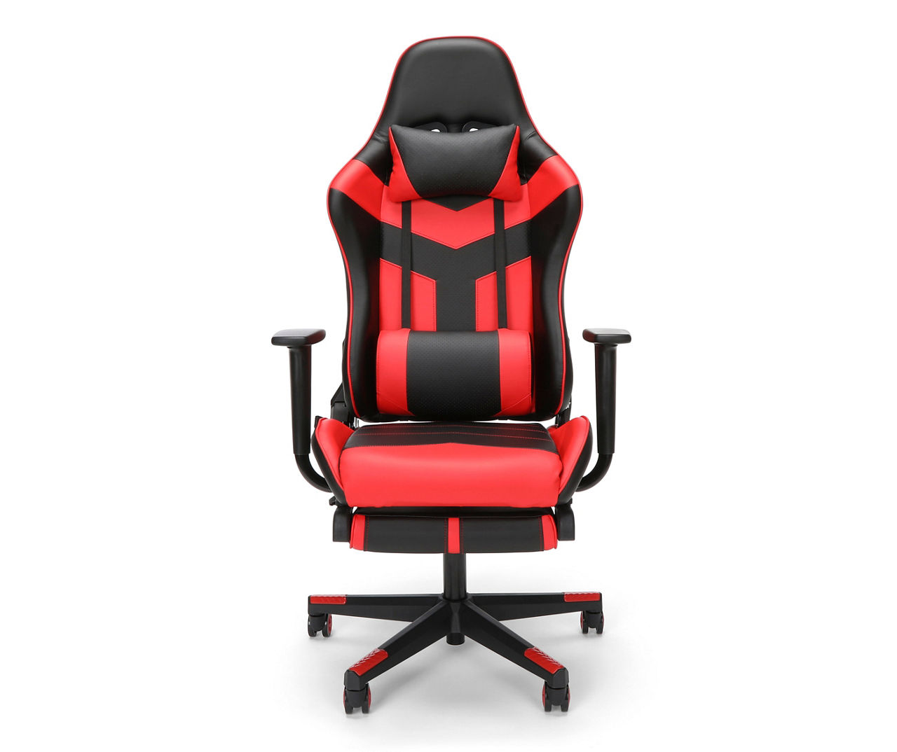 Essentials by OFM Black Red Faux Leather Racing Gaming Chair