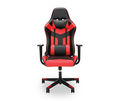 Black & Red Faux Leather Racing Gaming Chair
