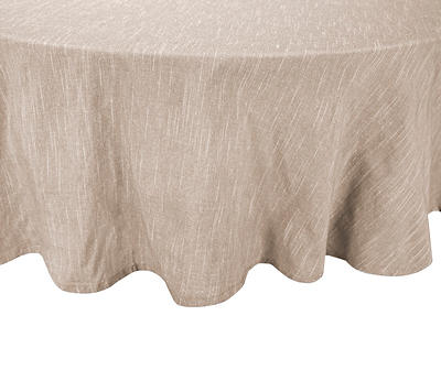Tan Texture-Stripe Fabric Tablecloth