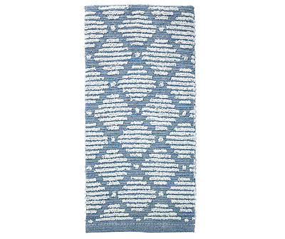 Corsair Blue Striped Diamond Lattice Kitchen Towel, 2-Pack