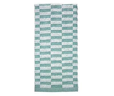 Teal Rectangle Checkerboard Kitchen Towel, 2-Pack