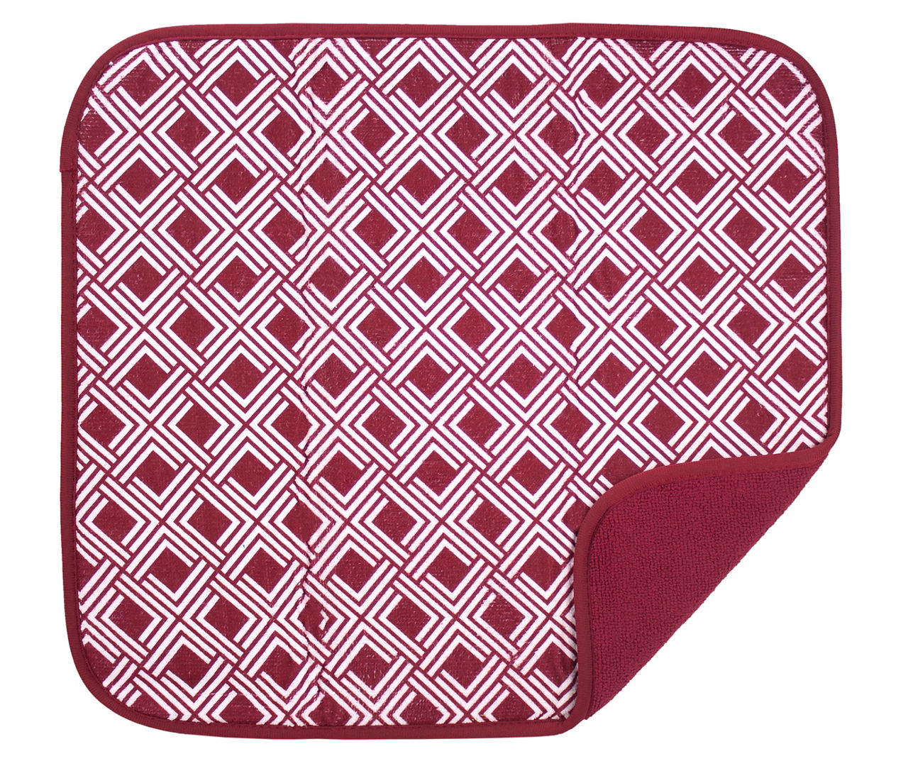Real Living - Haute Red Honeycomb-Quilted Dish Drying Mat