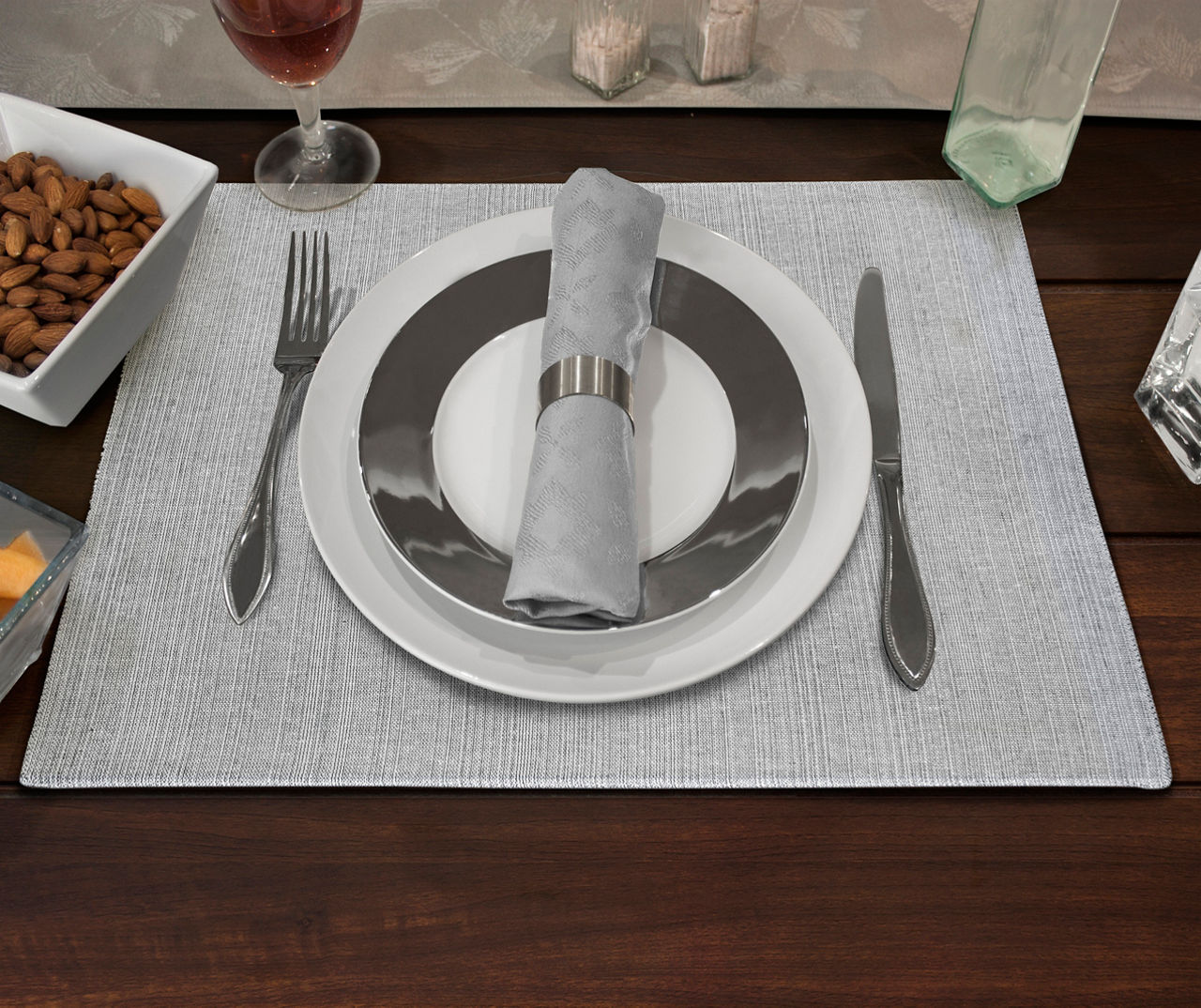 High-Rise Texture-Stripe Placemat, 4-Pack