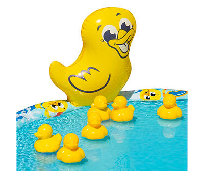 Inflatable Water-Sprinkling Mat Duck Duck Splash, Includes 10 Floating Ducks
