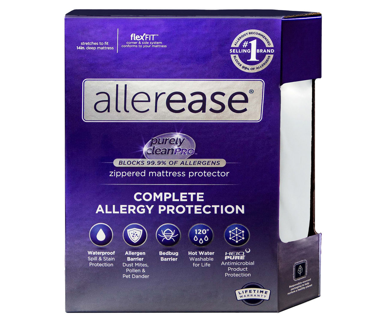 Allerease Allerease Purely Clean Pro Zippered Mattress Protector Big Lots