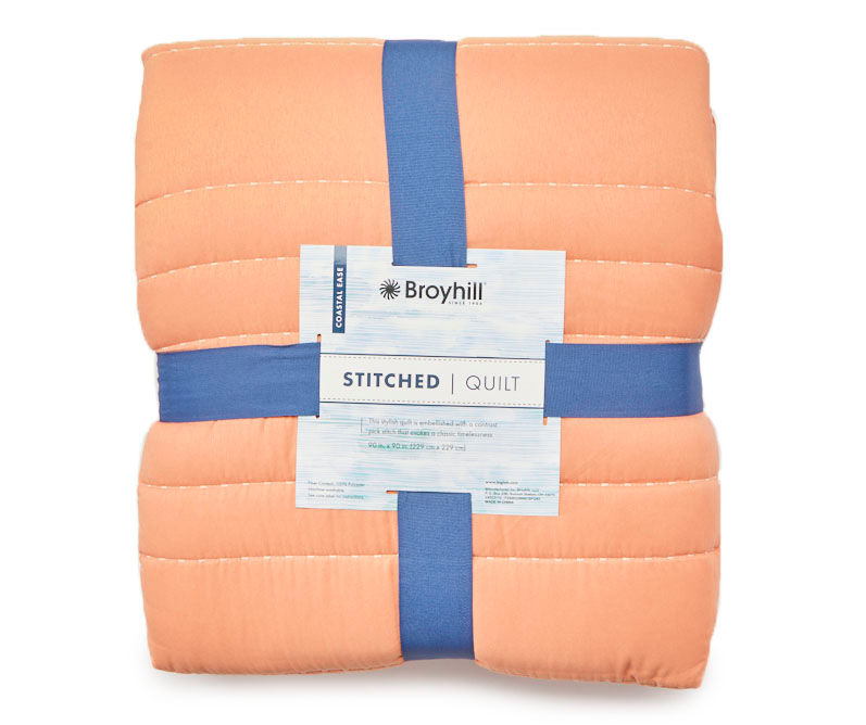 Broyhill Broyhill Orange StitchStripe Quilt Big Lots