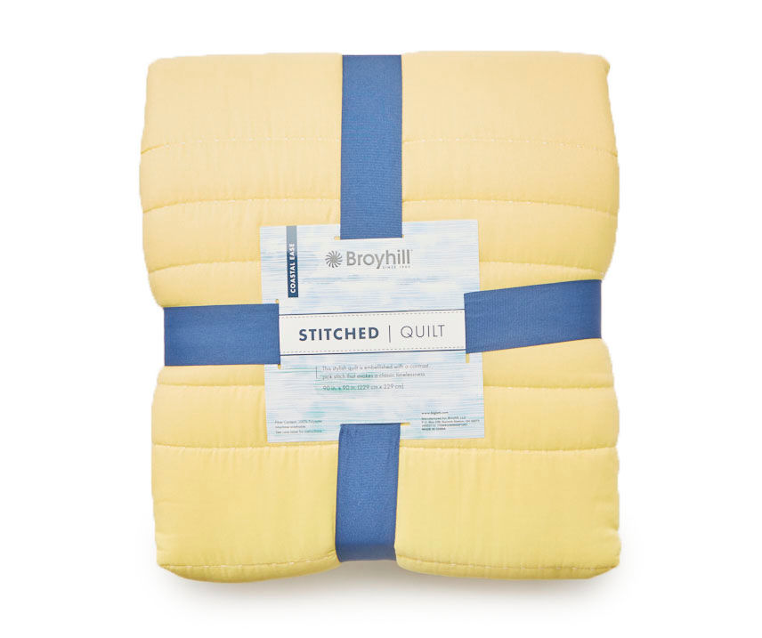 Broyhill Broyhill Yellow StitchStripe Quilt Big Lots