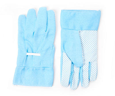 Blue & White Canvas Gloves with Dot Palms