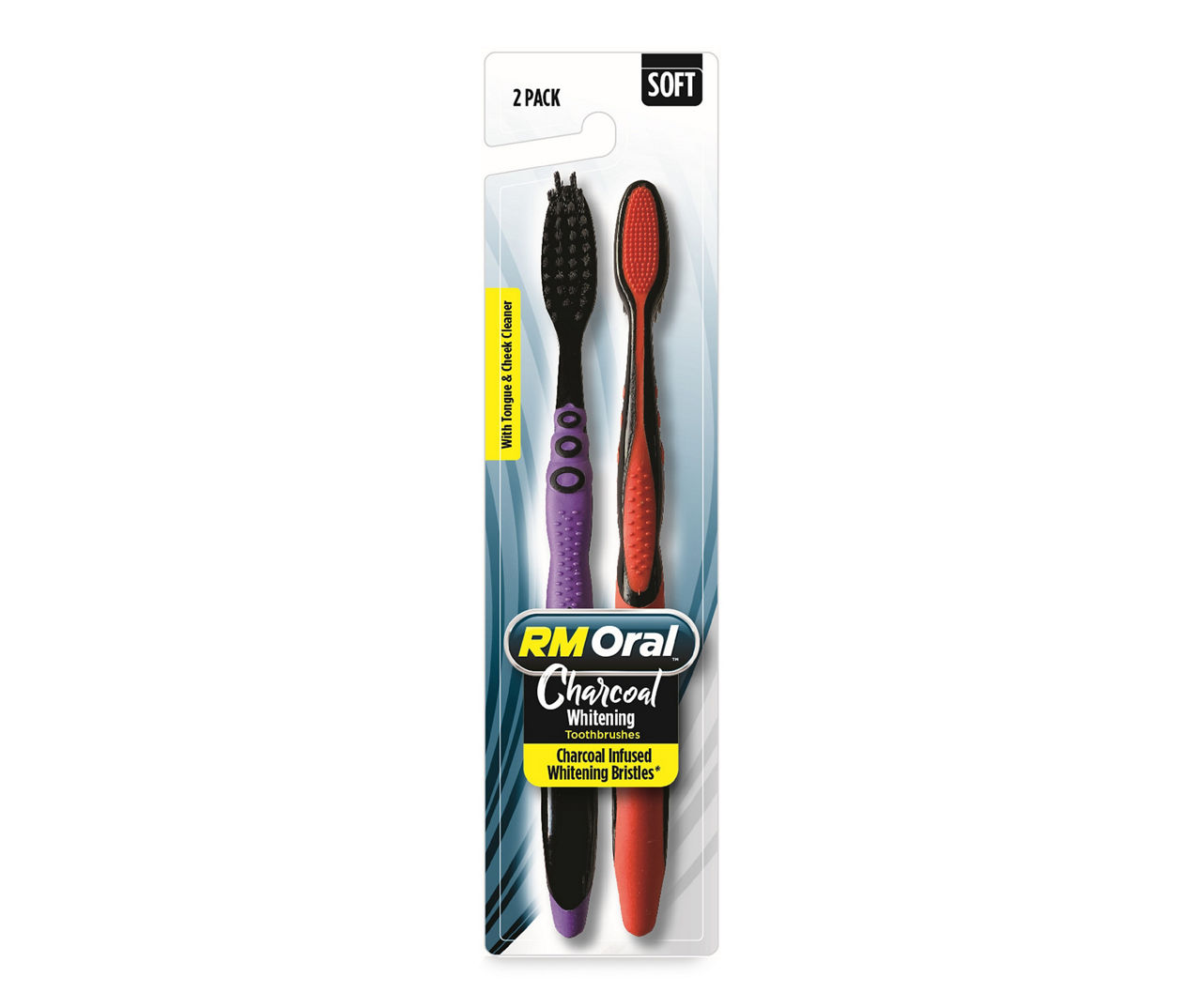 RM Oral Soft Charcoal Whitening Toothbrush, 2Pack Big Lots