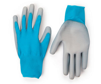 Blue & Gray Polyurethane Coated Gloves