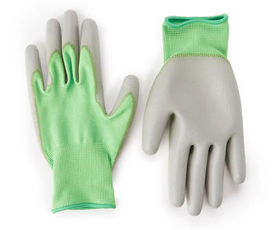 Green & Gray Polyurethane Coated Gloves
