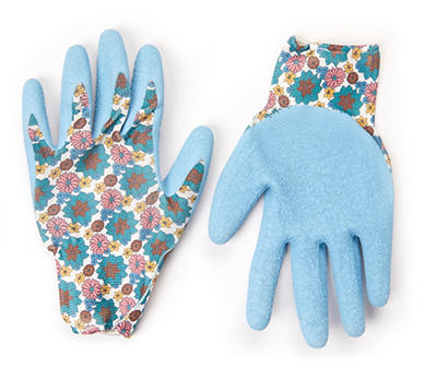 Floral Print Latex Coated Gloves