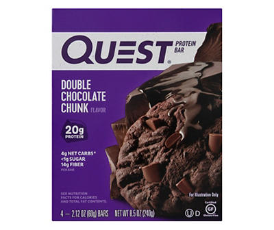 Quest Double Chocolate Chunk Protein Bars, 4-Pack