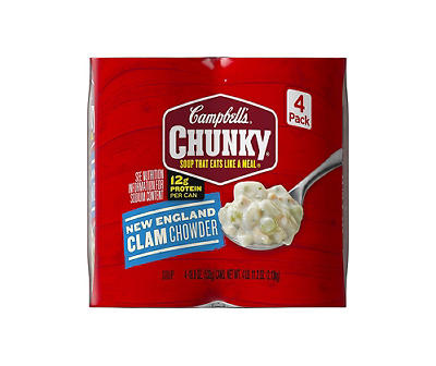 Chunky New England Clam Chowder 18.8 Oz. Cans, 4-Pack