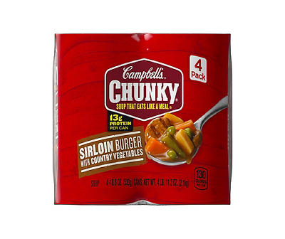 Chunky Sirloin Burger Soup 18.8 Oz. Cans, 4-Pack