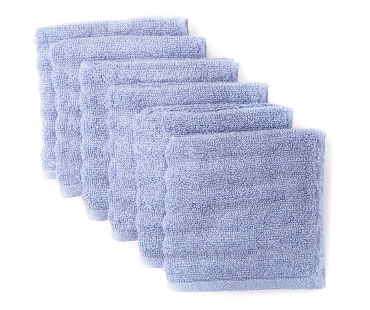English Manor Blue Textured Stripe Washcloth, 6-Pack
