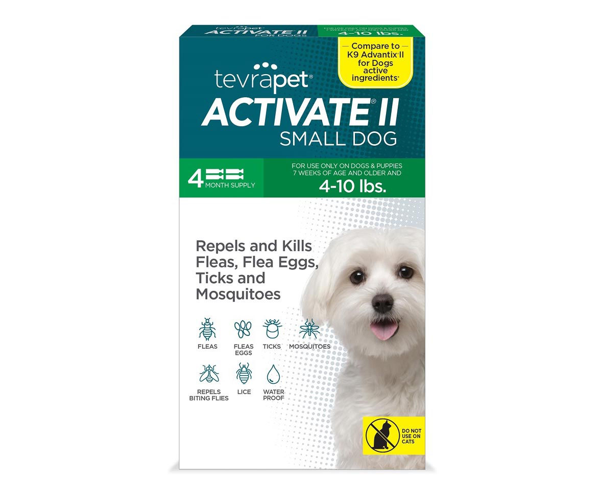 TevraPet Activate II Topical Flea & Tick Prevention for Small Dogs, 4 