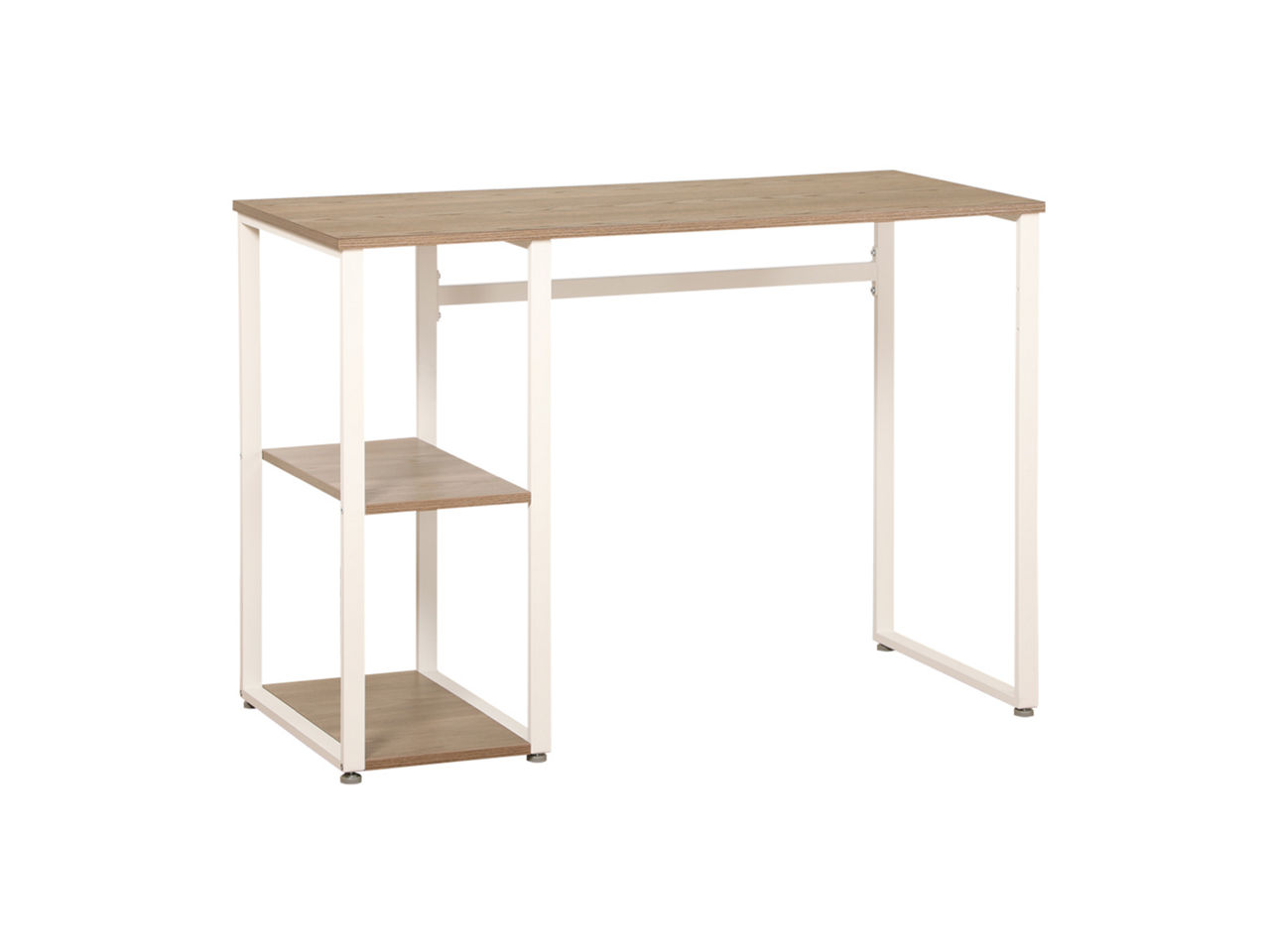 Dorm Essentials Taupe & White 2-Shelf Desk