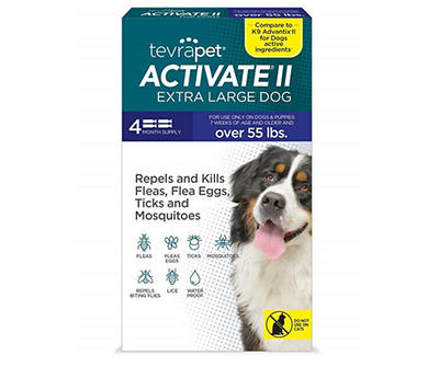 TevraPet Activate II Topical Flea & Tick Prevention for Extra Large Dogs, 4-Count
