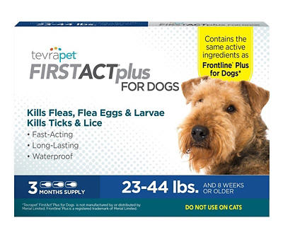 TevraPet FirstAct Plus Topical Flea & Tick Prevention for Medium Dogs, 3-Pack