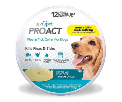 TevraPet ProAct Flea & Tick Collar for Dogs, 2-Count