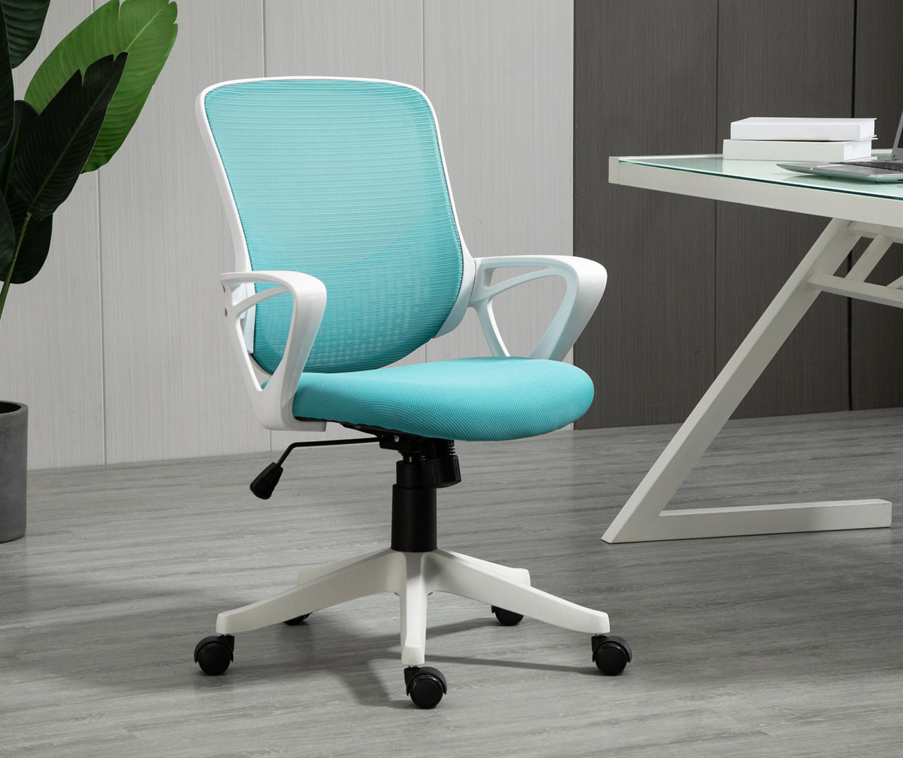 Dorm Essentials Blue Mesh Swivel Chair