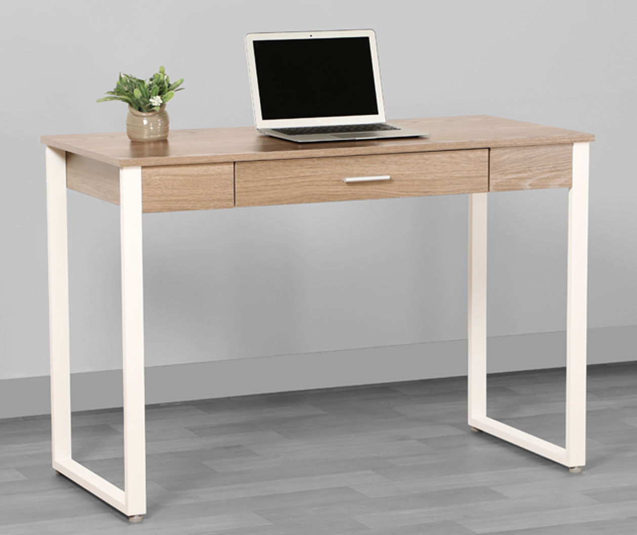Dorm Essentials Taupe & White 1-Drawer Desk