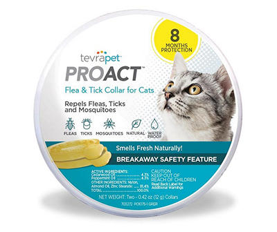 TevraPet Flea & Tick Collar for Cats, 2-Count