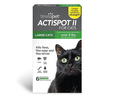 TevraPet Actispot II Topical Flea Treatment for Large Cats, 6-Count