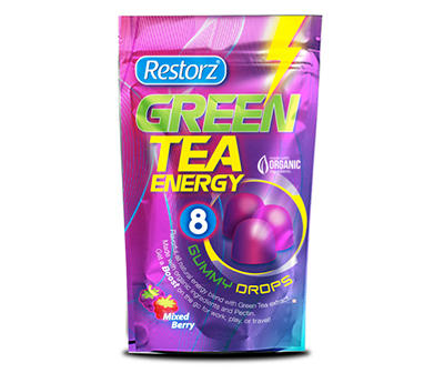 Restorz Green Tea Energy Gummy Drops, 8-Count