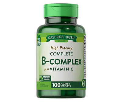 Nature's Truth Complete B-Complex Plus Vitamin C Caplets, 100-Count