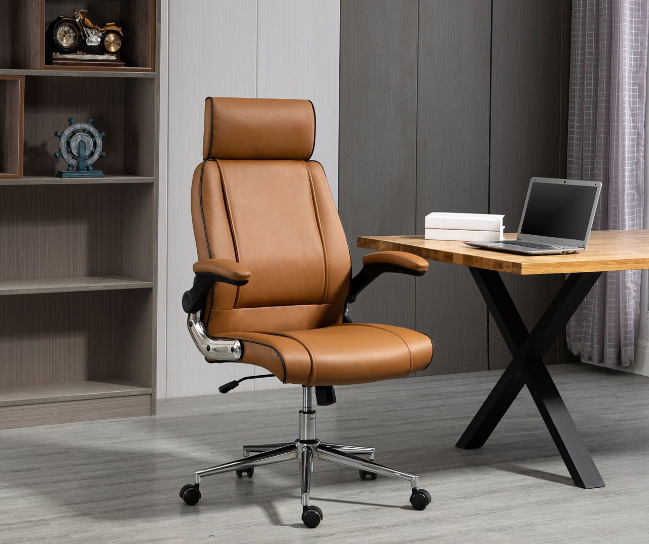 Broyhill Camel Faux Leather Swivel Office Chair | Big Lots