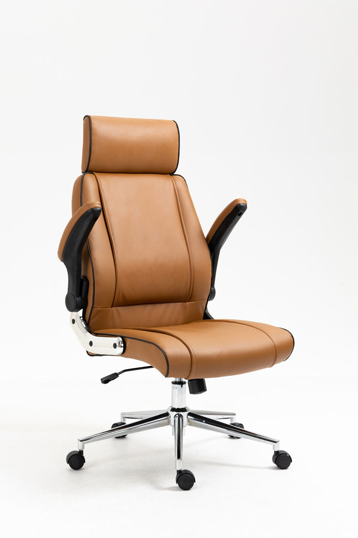 Camel brown deals leather office chair