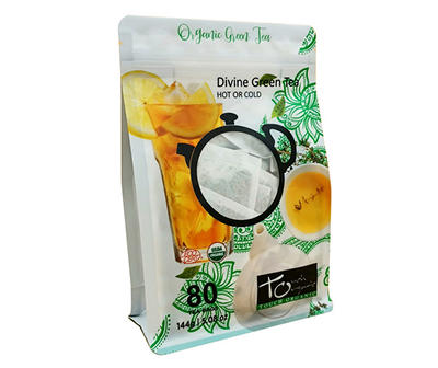 Organic Divine Green Tea Bags, 80-Count