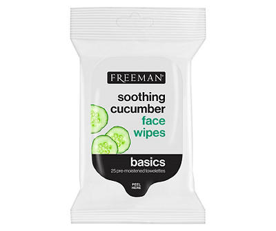 Basics Soothing Cucumber Face Wipes, 25-Pack