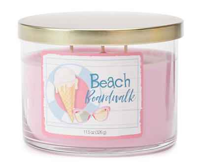 Beach Boardwalk Pink 3-Wick Jar Candle, 11.5 oz.